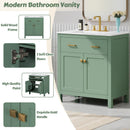 Bathroom Vanity With Ceramic Sink, Modern Single Bathroom Cabinet With 2 Doors And A Shelf, Soft Close Doors by Unique Piece Furniture