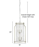 Desiree 6-Light 18"w Pendant Foyer Hanging Light Fixture Silver Ridge Grey Finish by Progress by LampsUSA