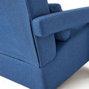 Upholstered Accent Chair With Pillow, Designed For Living Room - Navy Blue by HouseOfZazla