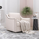 360 Degree Swivel Armchair, Skin Friendly Fabric, Ergonomic Design, Brass Nail Decorative Armchair by Unique Piece Furniture