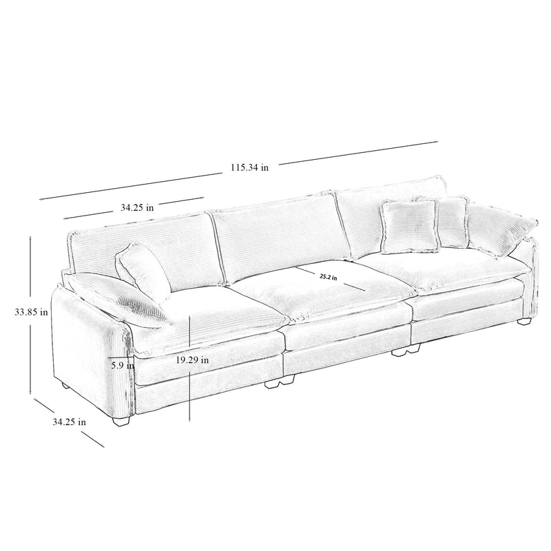 Modern Living Room Sofa 3 Pieces Set, photo 10 of 10