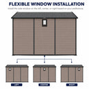 8x10 FT Plastic Outdoor Storage Shed - Lockable Resin Tool Shed
