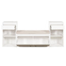 Entryway Storage Bench With Cushion, Drawers & Open Shelves by HouseOfZazla
