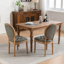 French Style Solid Wood Frame Antique Painting, Hand-Pulled Buckle Decoration Artificial Dining Chair With Nailhead Trim, Wood Legs by HouseOfZazla