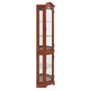 Corner Curio Cabinet With Lights, Adjustable Shelves, Mirrored Back - Walnut by HouseOfZazla