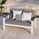 All Weather Patio Loveseat With Armrests & Angled Backrest - White / Gray by HouseOfZazla