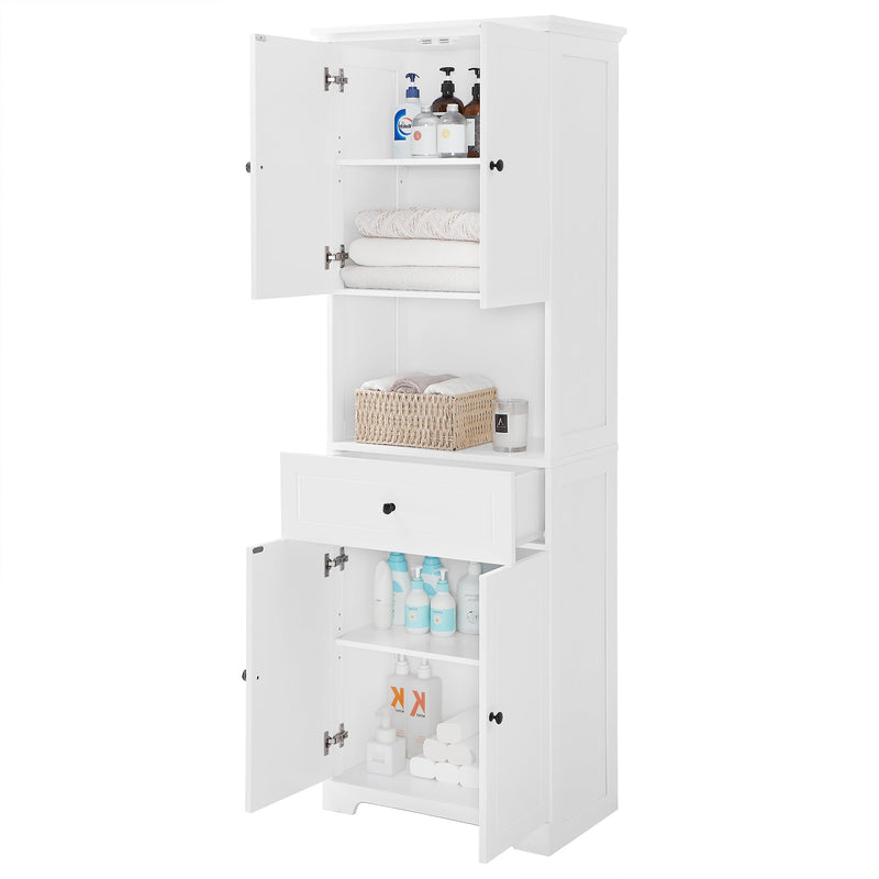 Walker Edison | White Tall Bathroom Storage Cabinet