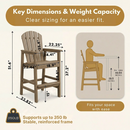 HDPE Bar Height Adirondack Chair with Cup Holder by HouseOfZazla
