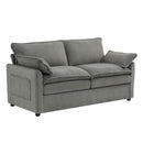 Modern Loveseat Sofa, Upholstered Couch With Side Storage Pockets
