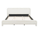 King Size Upholstered Platform Bed Frame with Curved Headboard
