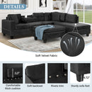 Modern Sectional Sofa With Storage Ottoman, L - Shape Couch With 2 Pillows And Cup Holders by HouseOfZazla