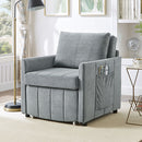 Upholstered Convertible Sleeper Sofa With 5 Position Backrest, Side Pockets, Storage by HouseOfZazla