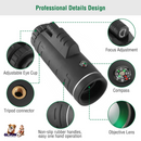 40x40 HD Optical Monocular Telescope w/ FMC Lens Low Light Vision Scope Phone Holder Tripod Compass For Bird Watching Hunting Camping Hiking Sport Eve