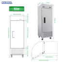 Commercial Refrigerator 23 Cu.Ft With 1 Solid Door Reach-In Refrigerators Stainless Steel Etl Approved Upright Fridge Storage - Silver by HouseOfZazla