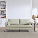 3 Piece Living Room Sofa Set, including 3-Seater Sofa, Loveseat and Sofa Chair, with Two Small Pillows, Corduroy Beige