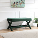 Comfort Double Bench Upholstered With X Crossed Legs by HouseOfZazla