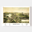 Vintage Map of Monson, Maine 1889
