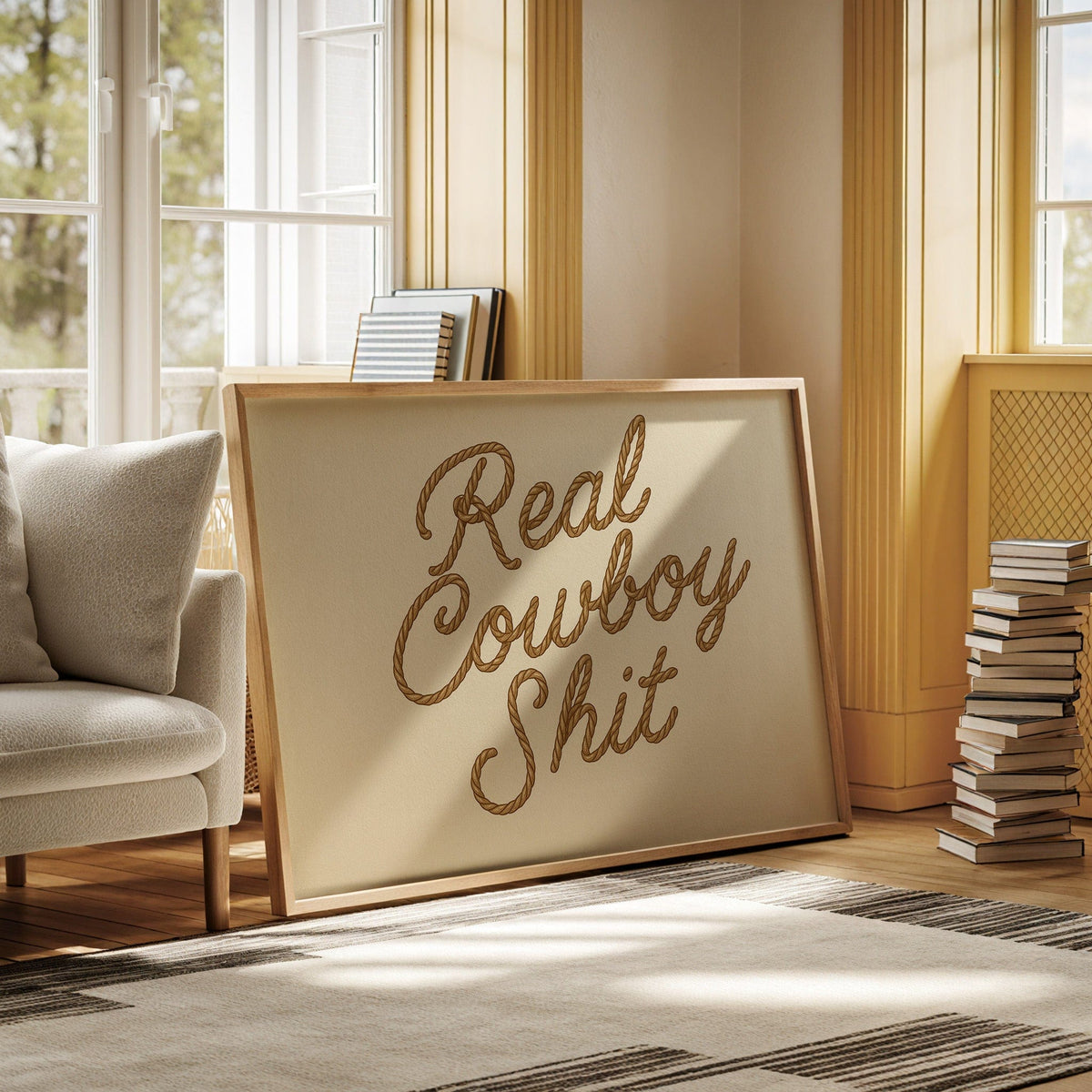Poster Real Cowboy Sh*t Western Typography Wall Art Rope Script Rustic Ranch Home Decor, photo 8 of 16