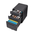 3 Drawer Mobile File Cabinet Under Desk Office,Simple Style Versatile Storage Cabinet for Legal/Letter/A4 Files, 5 Wheel Design Anti-Tilting Cold Rolled Steel Waterproof Moisture-Proof Black