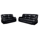 Camila 2-piece Upholstered Reclining Sofa Set Black