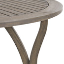 Outdoor Acacia Wood Round Dining Table with Curved Legs by HouseOfZazla