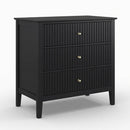Fluted 3 Drawer Nightstand With Soft Close Slides by HouseOfZazla