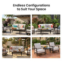 6PC Outdoor Conversation Set with Swivel Club Chairs