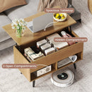 31.5 Inch Lift-Top Coffee Table with Hidden Storage and 2 Open Shelves by LJGDeals