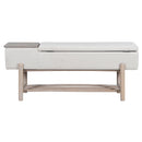 TREXM Farmhouse Upholstered Storage Bench with Hidden Compartment