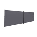 276" x 71"Retractable Side Awning, Waterproof & UV-Resistant, Privacy Screen Divider Roll Up Balcony(Grey)