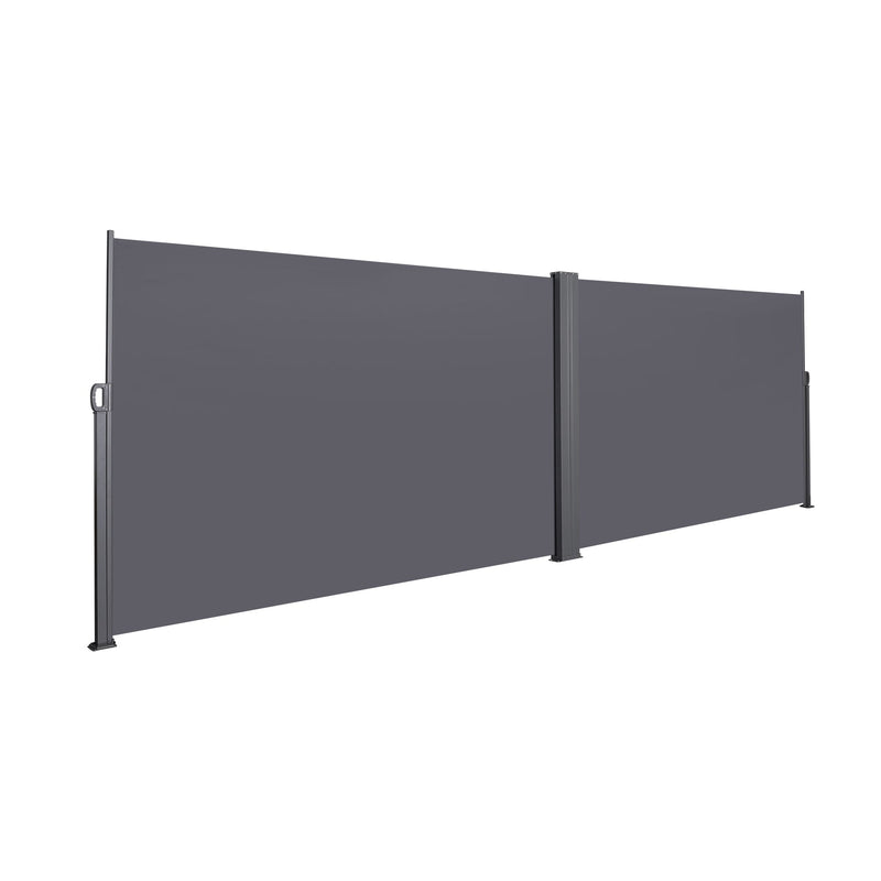 276" x 71"Retractable Side Awning, Waterproof & UV-Resistant, Privacy Screen Divider Roll Up Balcony(Grey)