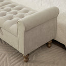 65.75" Wide Modern Upholstered Storage Bench