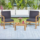 3-in-1 Acacia Wood Loveseat with Separable Coffee Table by LJGDeals