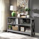 Wooden TV Stand Entertainment for TVs up to 55 Inch with X-Shaped Frame by LJGDeals