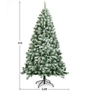 6 Feet Snow Flocked Artificial Christmas Tree Hinged with 928 Tips by LJGDeals
