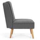 Velvet Accent Armless Side Chair with Rubber Wood Legs for Bedroom by LJGDeals