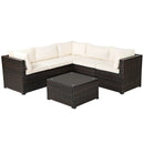 6 Pieces Patio Furniture Sofa Set with Cushions for Outdoor by LJGDeals