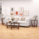 Round Glass End Table with X-Shaped Base - 23.5 Inch