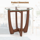 Round Glass End Table with X-Shaped Base - 23.5 Inch
