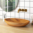 23.5 Inch x 16 Inch Teak Wood Washbasin with Drainage Hole by LJGDeals