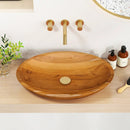 23.5 Inch x 16 Inch Teak Wood Washbasin with Drainage Hole by LJGDeals