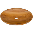 23.5 Inch x 16 Inch Teak Wood Washbasin with Drainage Hole by LJGDeals