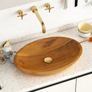23.5 Inch x 16 Inch Teak Wood Washbasin with Drainage Hole by LJGDeals