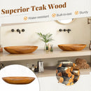 23.5 Inch x 16 Inch Teak Wood Washbasin with Drainage Hole by LJGDeals