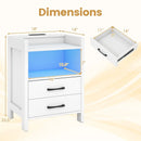 23.5 Inches Nightstand with Charging Station and Open Storage Shelf-White by LJGDeals