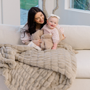 DOUBLE RUCHED FAUX FUR THROW BLANKETS by Saranoni