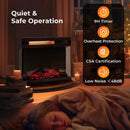 23 Inch 3-Sided Electric Fireplace 1500W Recessed Fireplace Insert-Black by LJGDeals