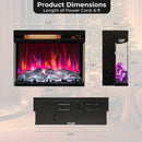 23 Inch 3-Sided Electric Fireplace 1500W Recessed Fireplace Insert-Black by LJGDeals