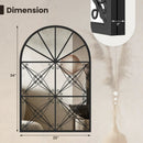 23 Inches x 34 Inches Arched Window Pane Mirror with Metal Frame for Living Room-Black by LJGDeals