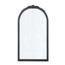 Hand Carved Rose Antique Mirror Frame, Wood Arch Mirror Wall Decor For Living Room